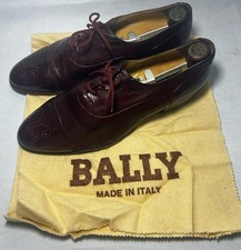 Vintage Bally Gino Mens 8 M Dark Oxblood Captoe Dress Shoes W/ Box Made In Italy