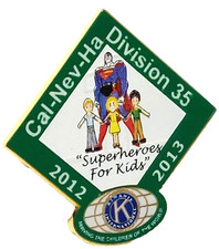 Kiwanis Inter. Dist. Cal-Nev-Ha Div. 35 "Superheroes For Kids" 2012-13 Lapel Pin