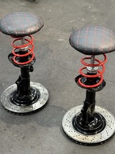 Vintage Pub Bar Stool Man Cave, Made Out Of Car Parts