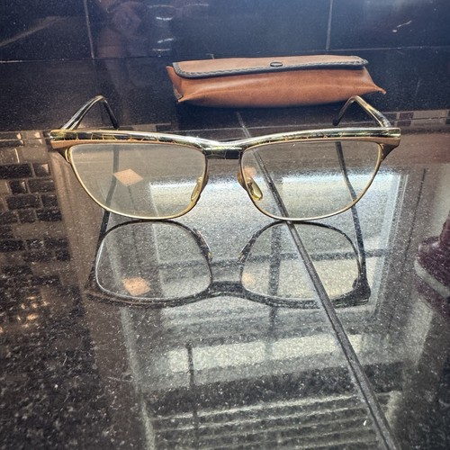 Vintage 50s Glasses Catherine Deneuve CD Multicolored Gold Green Oval Frame Cat - Picture 2 of 7