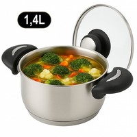 Kochtopf Edelstahl Fleischtopf Ø 16 Cm Glasdeckel Bratentopf Induktion Kochen