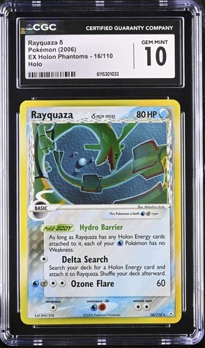 CGC 10 GEM MINT Rayquaza 2006 EX Holon Phantoms 16/110 Holo Pokemon Card