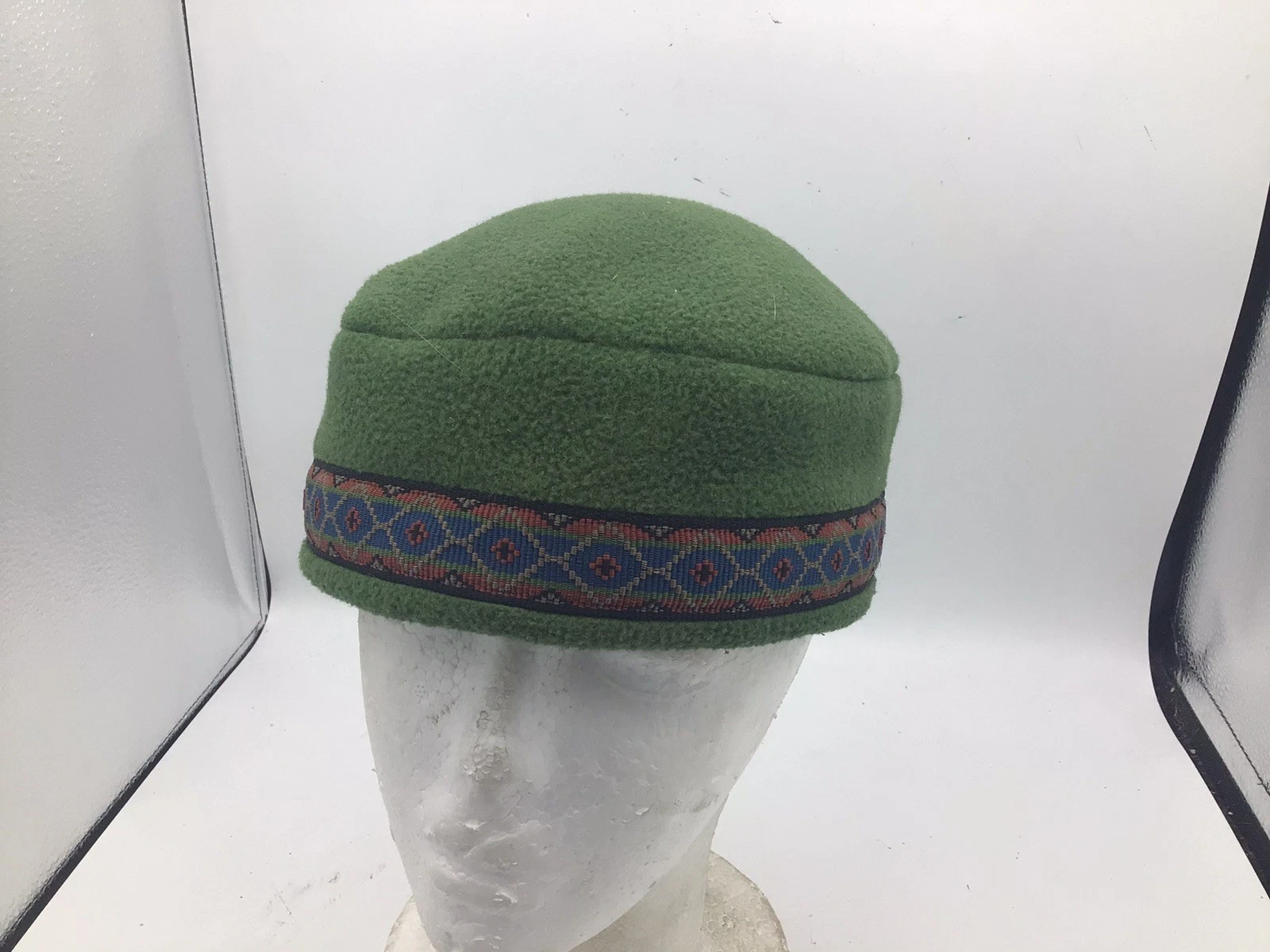 Vintage Ambler Mountain Works Adjustable Fleece Beanie 90s Green Canada N3
