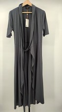 Quince Women Tencel Jersey Midi Wrap Dress Carbon Gray Basic Sleeved M
