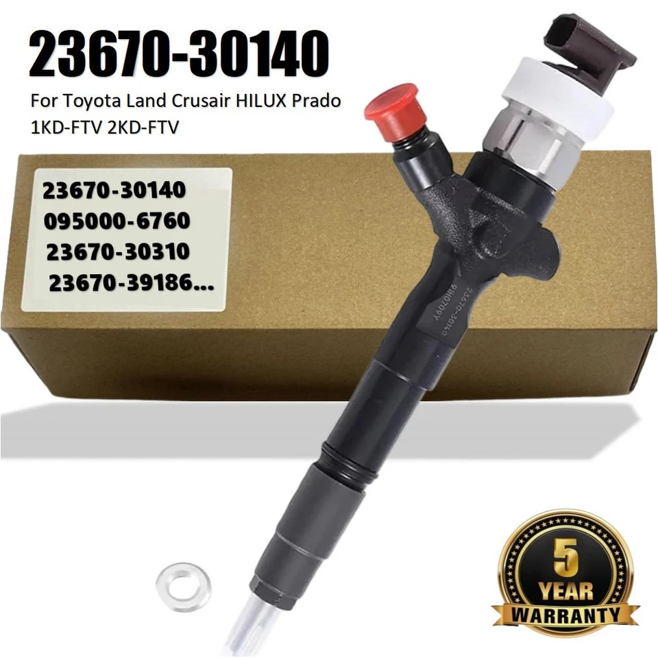 4X Fuel Injector 23670-30140 For Toyota Land Crusair HILUX Prado 1KD-FTV 2KD-FTV - Image 2 of 4