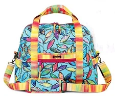 Gray Green Travel Art And Craft Supply Bag With Adjustable Strap And Pockets