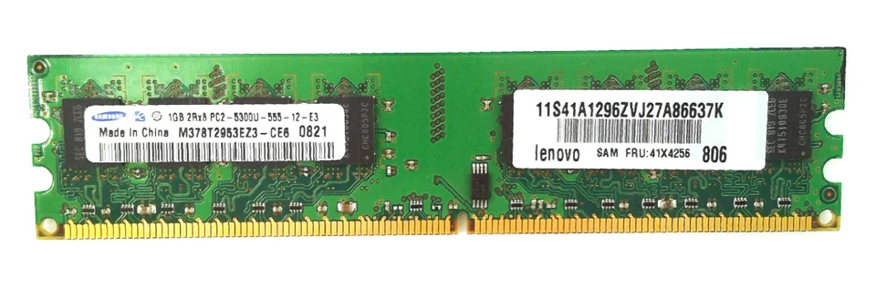 Samsung 🔧 1GB x2 - DDR2 PC2-5300U (667MHz) Desktop RAM – M378T2953EZ3 – 🟥 ☆ - Image 2 of 3