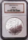 2006 American Silver Eagle MS69 NGC Brown Label *285