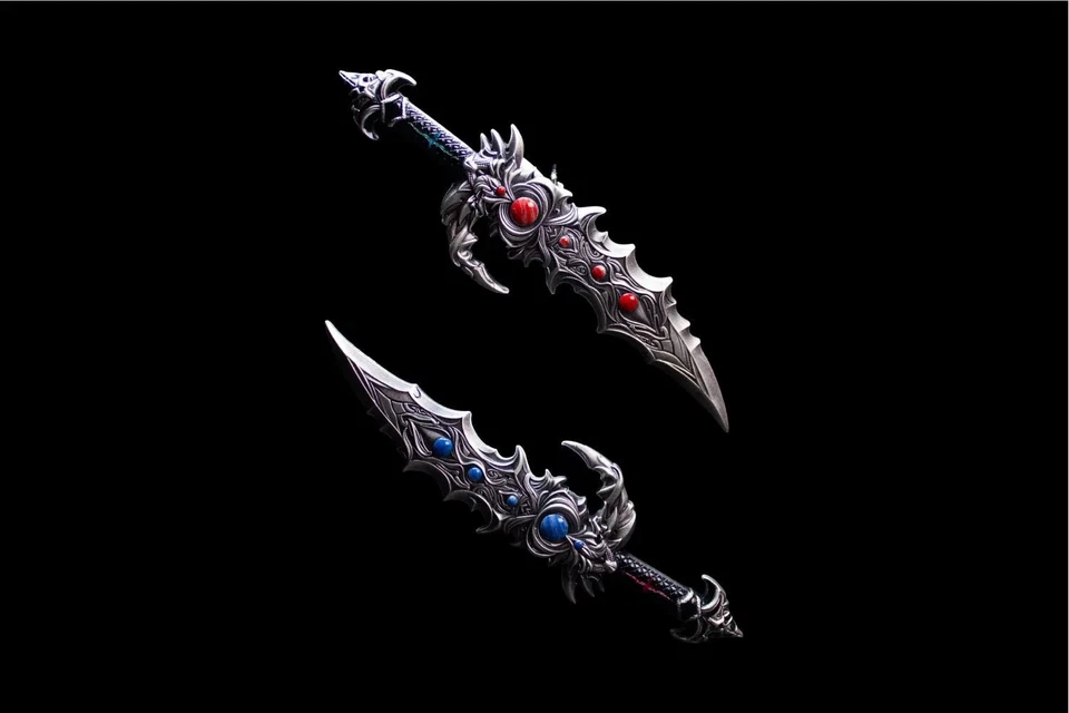 2025 Corea Del Sud Twinfang Blades Blood E Frost 2 X 1 Oz Medaglia D'Argento - Immagine 2 di 4