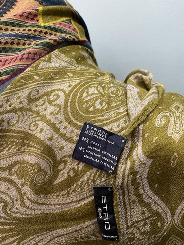 Sciarpa S28#Etro rettangolare multicolore modal/cashmere 56/27nch made in italy - Foto 7 di 7
