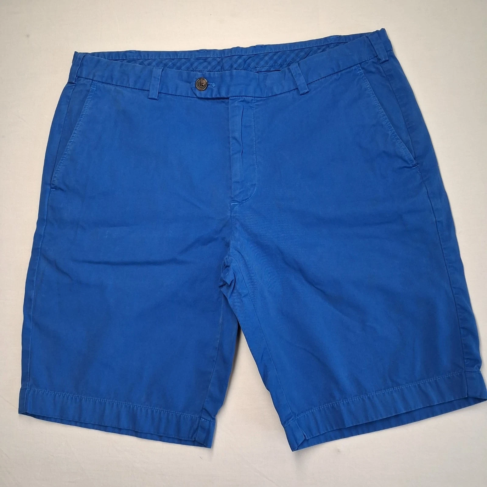 Brooks Brothers Bermuda Shorts Mens 36 Blue Chino Flat Front Cotton Casual