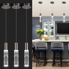 3 Pack Modern Pendant Lights,LED Bubble Crystal Kitchen Island Light Fixture