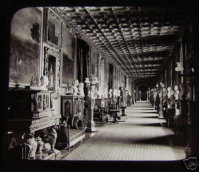 GWW Glas Magic Laterne Dia WINDSOR CASTLE - CORRIDOR C1890 ROYALTY