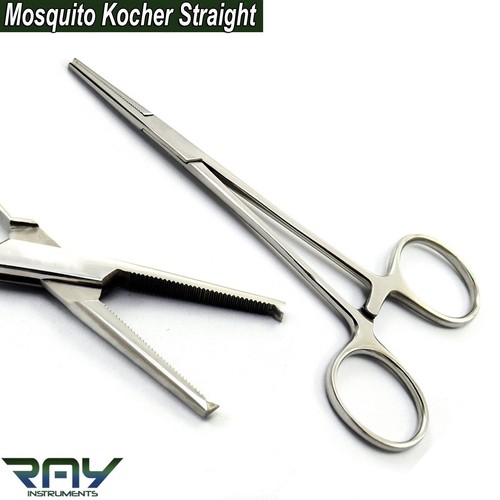 Pinzas para cocina mosquitera Alicates de bloqueo hemostáticos quirúrgicos rectos y curvos CE - Imagen 2 de 4