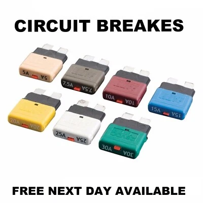 Circuit Breaker Blade Fuse 12V 24V Resettable 5-30A Marine automatic reset