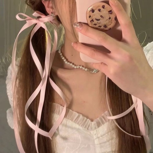 Ribbon Long Bow Hair Side Clip Braided Bows Sweet Party Simple Multi Color & ➳ - Picture 3 of 19