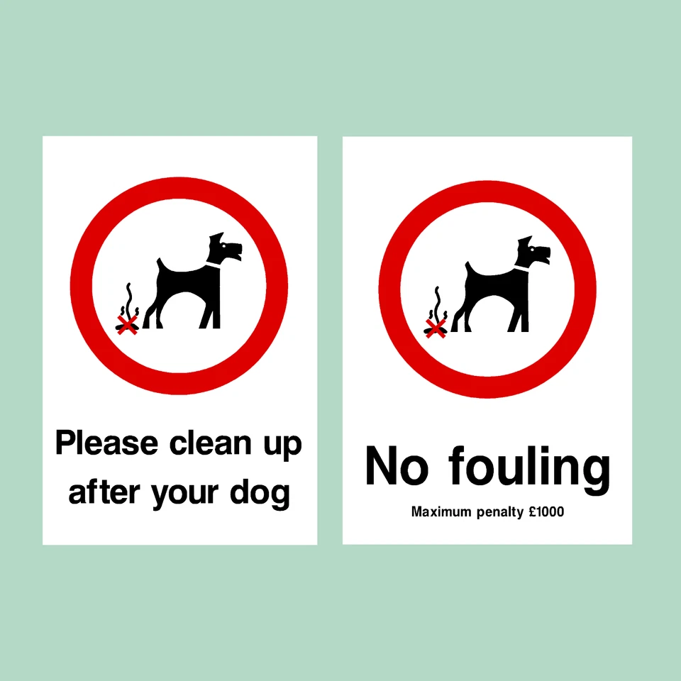 THESIGNWAREHOUSE No Fouling / Please Clean Up Dog - All Materials - Sign / Sticker