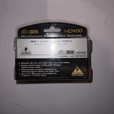 Behringer Ultrakompakter 2-Kanal Brummen Zerstörer - schwarz (HD400)
