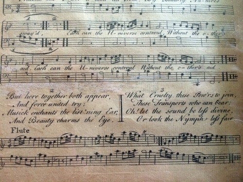 RARE Sheet Music M.R. Stanley "The Pwr Musick & Beauty" Dated 1743 Art - Picture 9 of 9