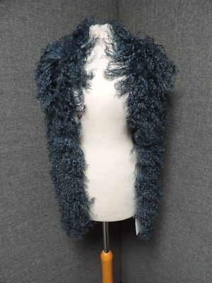 Hayley Menzies Portobello Lammfell Schal türkis blau LN029 AC 08