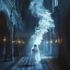 Instant Download Ghost Picture Tablet Wallpaper AI Art Background Image