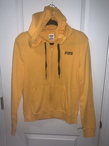 victoria secret pink hoodie yellow