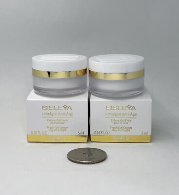 2 x Sisley Sisleya L'Integral Anti-Age Fresh Gel Cream Day And Night 0.16oz / 5m