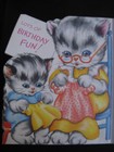 1950s vintage greeting card American Greetings diecut BIRTHDAY To Niece Cats Sew — photo 5