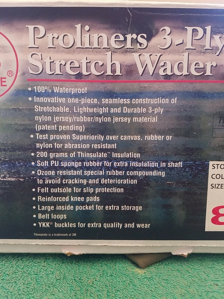 Vadeadores de pecho de nailon elástico de 3 capas ProLiners para hombre talla 8 caqui  Foto 2 de 4