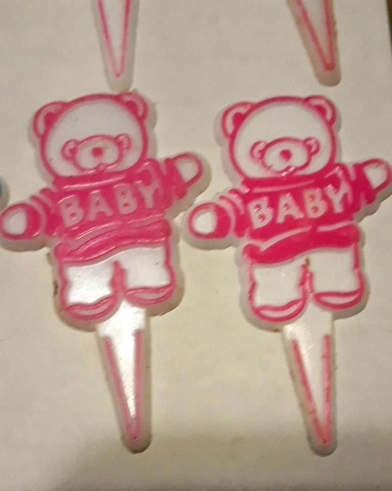 Винтажный торт кекс украшение декор фотографии Toppers новый Baby плюшевые медвежата 80-х - Изображение 2 из 4