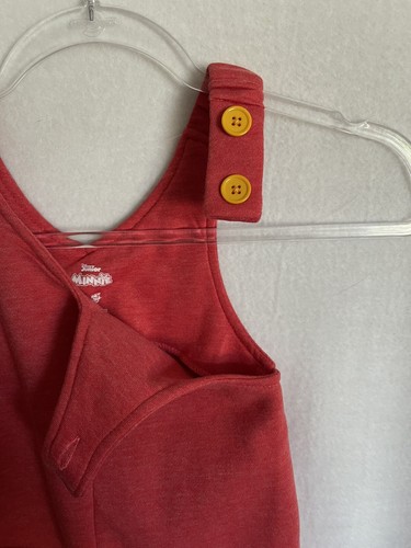 Disney Junior Minnie Overalls Girls 4T Light Red Jumper Pockets - Picture 6 of 10