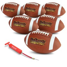 GoSports Combine Football 6 Pack | Regulation Size Bulk Footballs Set