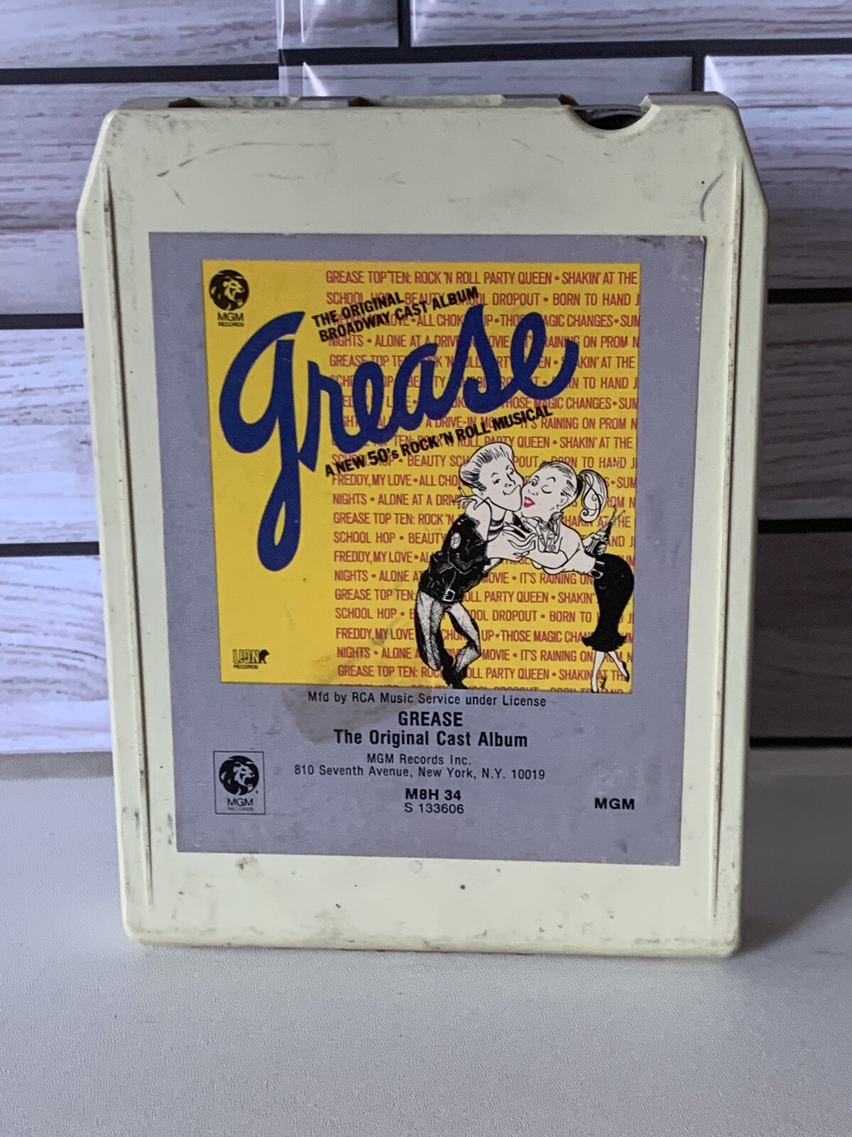 Grease Original Broadway Cast Album 8-Track Tape Musical 1972