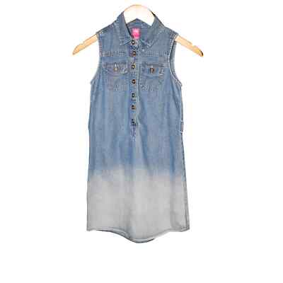 JK Girls Denim Ombre Sleeveless Button Down Dress Girls Size Large | eBay