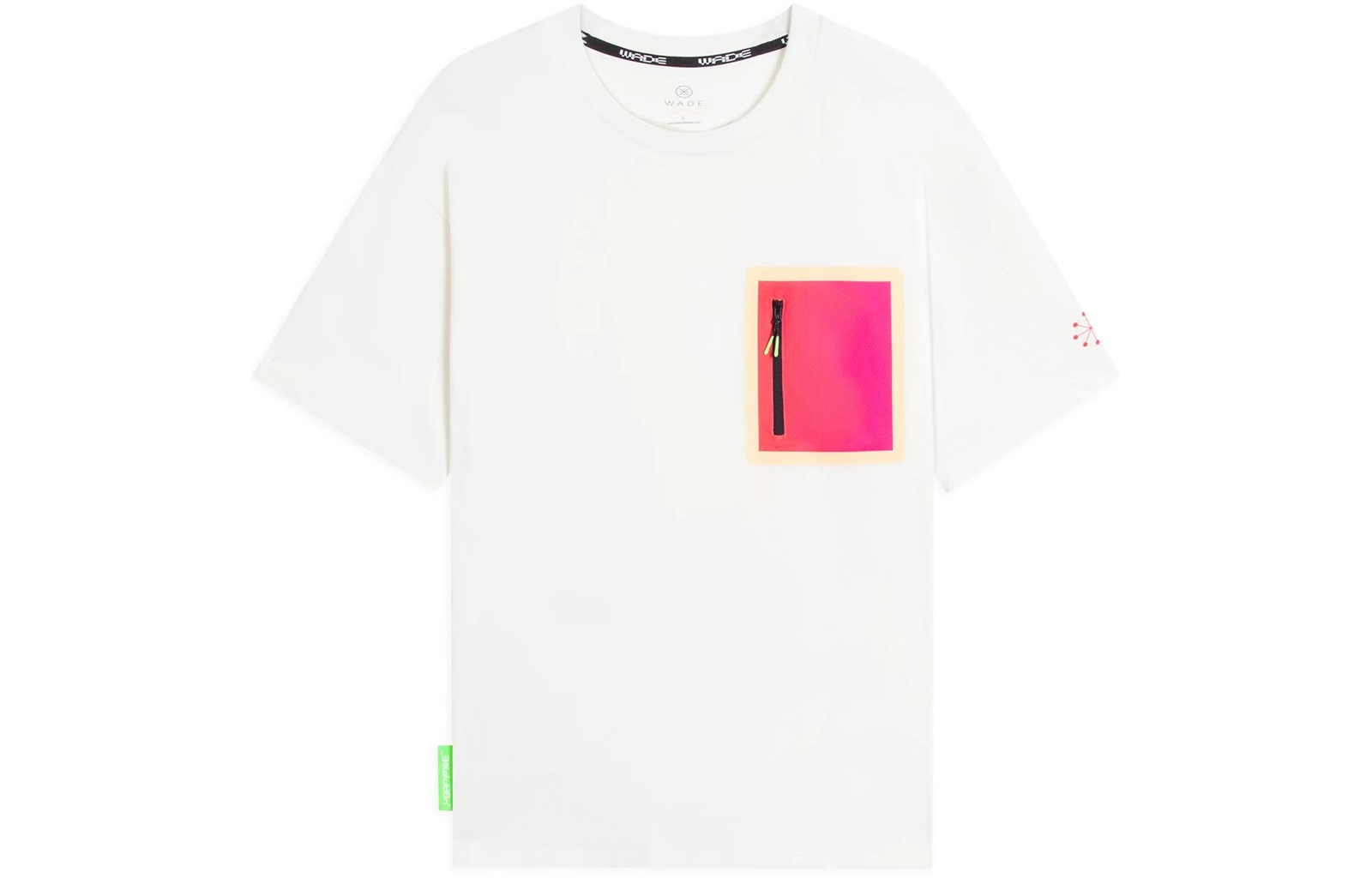 Футболка с контрастным карманом и буквенным принтом серии Wade с круглым вырезом и коротким рукавом