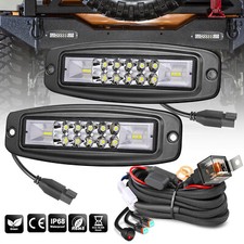 2x 8 120w Flush Mount Cree Led Work Light Bar Spot Pods Driving Reverse Offroad
