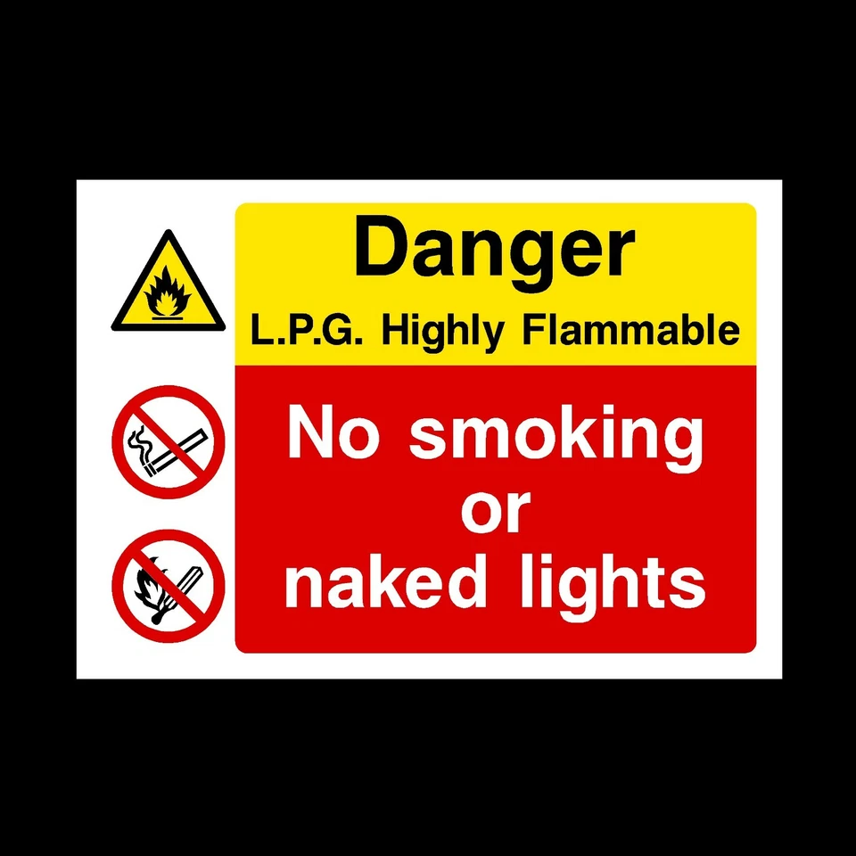 HEALTH&SAFETYDIRECT LPG HIGHLY FLAMMABLE SIGNS & STICKERS ALL SIZES! ALL MATERIALS! FREE P+P (MP35)
