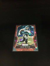Josh Oliver 2019 Panini Prizm Red Cracked Ice Prizm RC Football Card Jaguars 371