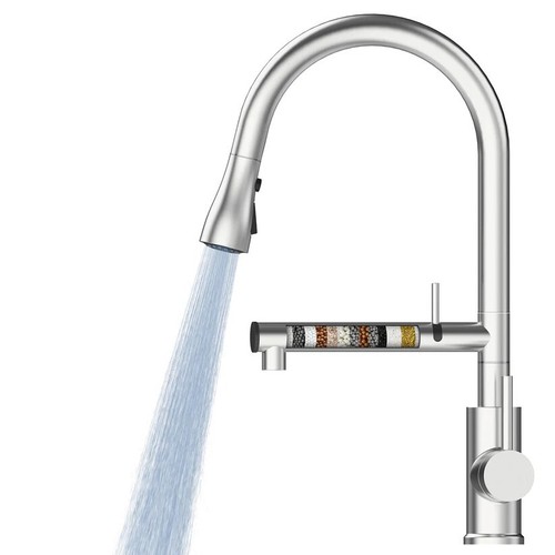 Filtered Kitchen Faucet,Direct Drinking with Fitness Tap Water Filter with Pull - Picture 6 of 7