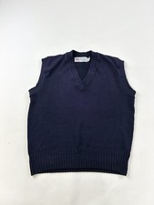 Vintage San Francisco Knitting Mills Vest Mens Large Blue Made In USA