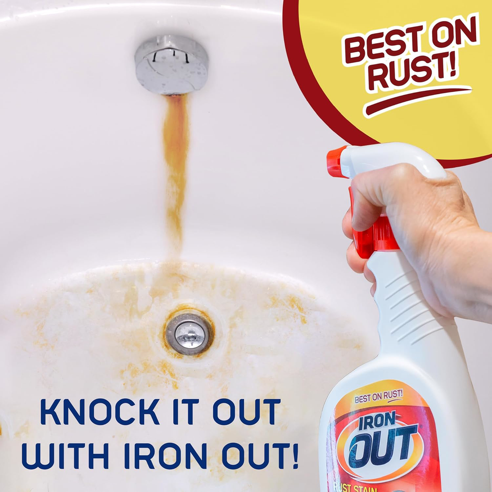 Iron Out Rust Stain Remover Spray Gel, Remove Rust Stains in Bathrooms