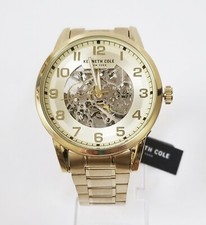 NEW KENNETH COLE PALE GOLD AUTOMATIC STAINLESS STEEL BRACELET WATCH-KC51061004