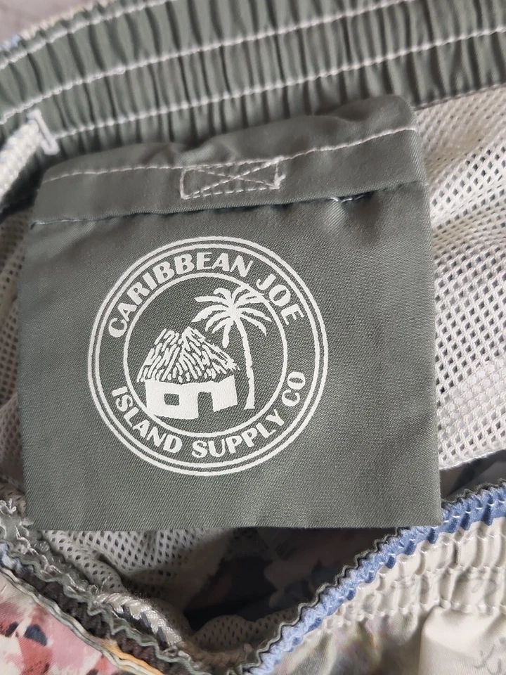 Caribbean Joe Multicolor Beach Swim Shorts Size XL Pull On Casual Comfort Logo  - Image 4 of 4