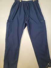 NWT Dagacci Scrub Pants Womens M Blue Multi-Pockets Uniform Nursing Drawstring