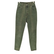 VTG 90s Bongo Tapered Leg Jeans Womens 7 Olive Green High Rise Made in USA Retro