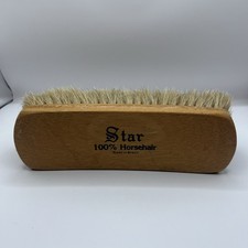 Star 100 Horsehair Shoe Shine Brush Brazil Made Large 8  Wood Handle Horse Hair