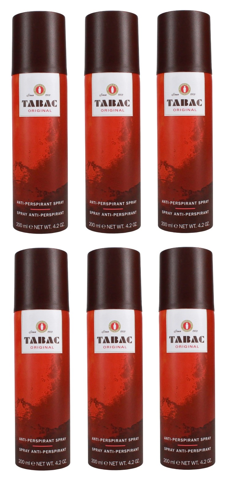 6 x Tabac Original Anti Perspirant Spray 200ml