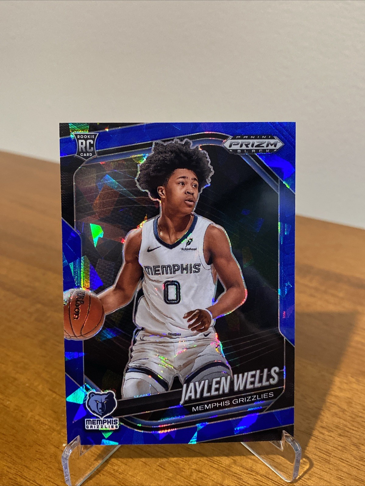 2024-25 Panini Prizm Black Jaylen Wells #34 Blue Ice Prizm /125