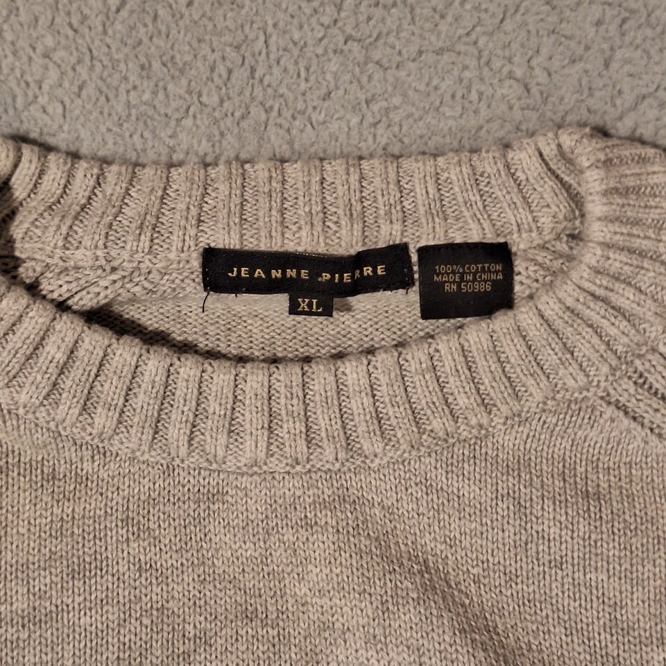 Suéter feminino JEANNE PIERRE XL malha gola redonda creme - Imagem 4 de 4