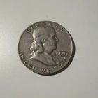 1959-D Franklin Half Dollar 50c Coin, 90% Silver Circulated